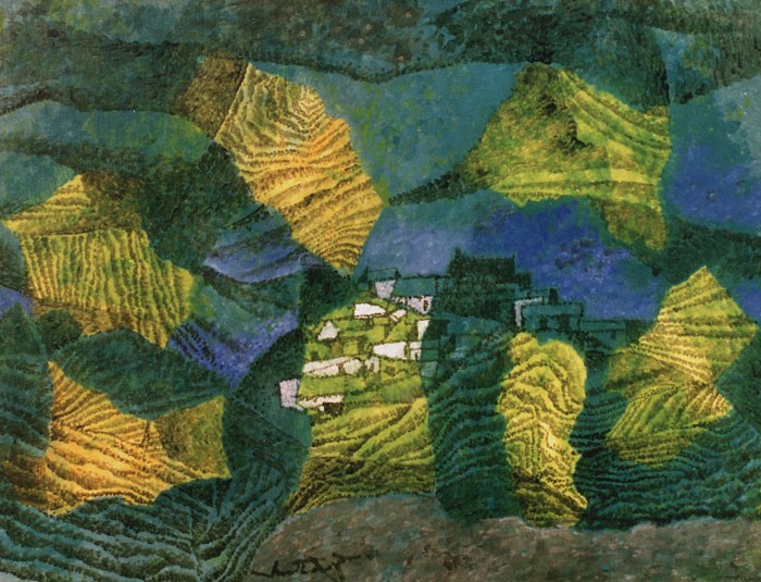 A.P. Santhanaraj,Acrylic on canvas, 29 x 38 inch