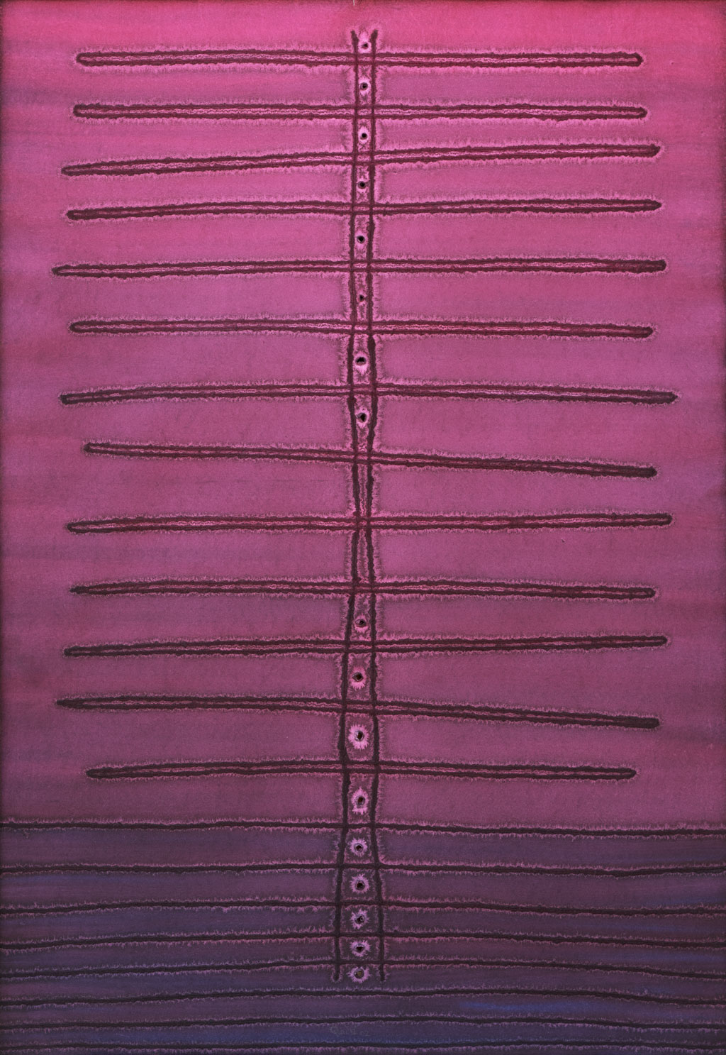 United II 2002 ink dyes & incision on paper 39.5" x 27.5"