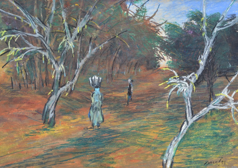 Gopal Ghose, Untitled, 1950, Pastel on paper