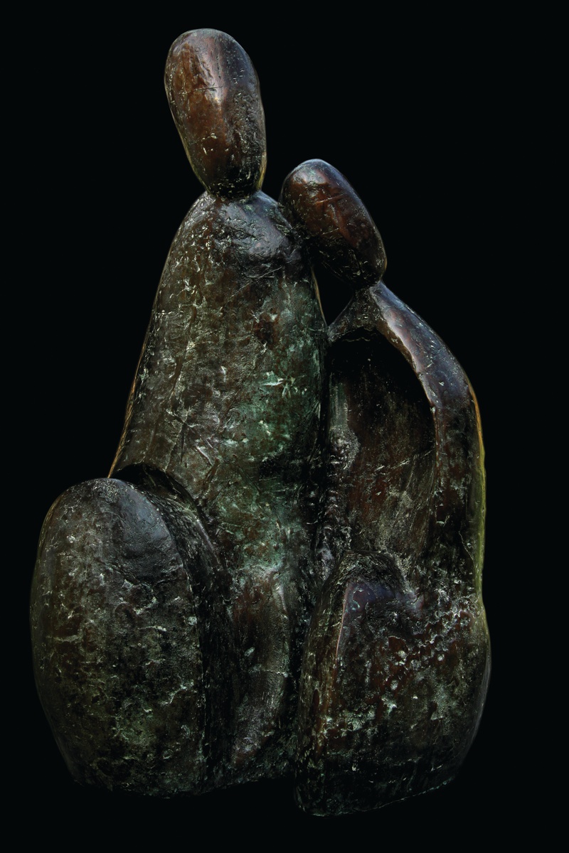 P D Gupta, Refugee Couple, 1970, Bronze 5/6