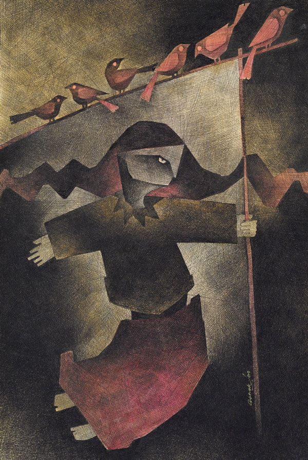 Ashok Bhowmick, Untitled, 2000, Acrylic, pen, and ink on paper