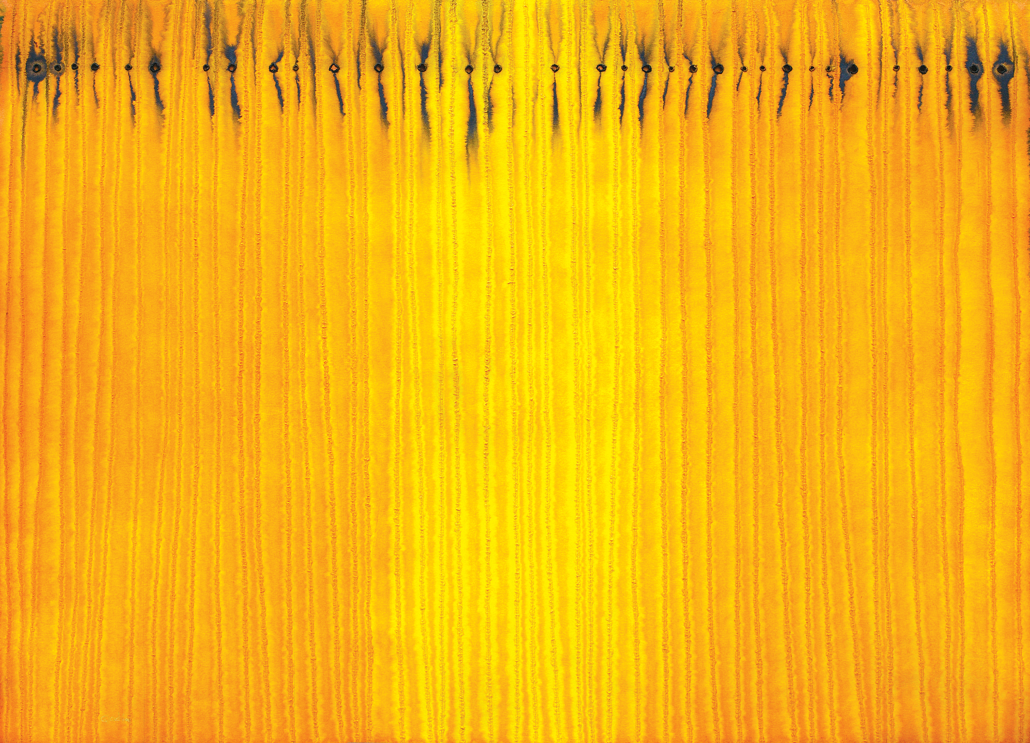 Untitled 2009 ink dyes & incision on paper 39.5" x 55"
