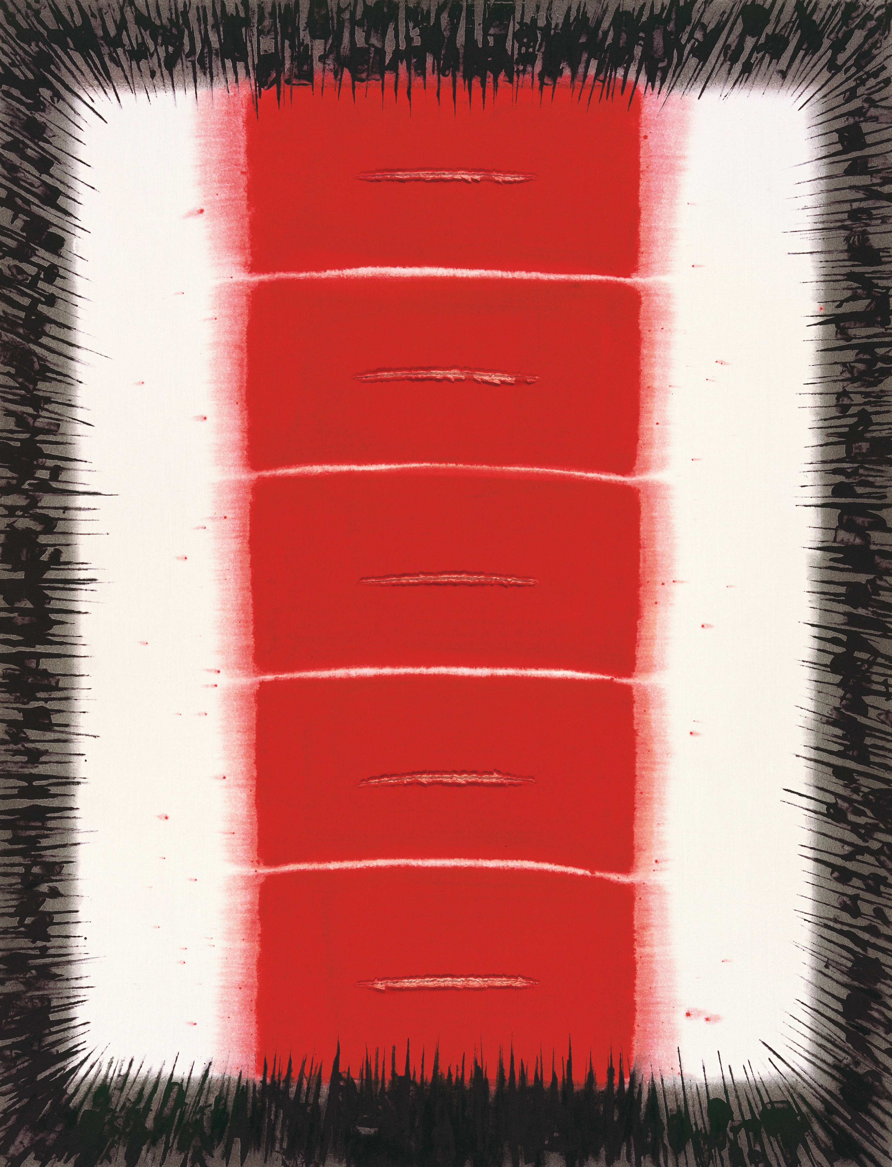 Untitled, 1996, Ink dyes and incision on paper, 19.5" x 25.5"
