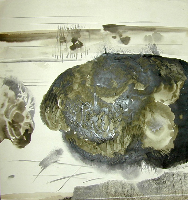 B D Gupta, Untitled, 1990, Watercolor on paper