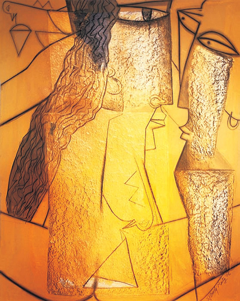 Paresh Maity, Love, 2006, Mixed media on board
