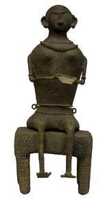 Kondh Bronzes, Woman with Tray, Bronze (lost wax casting)