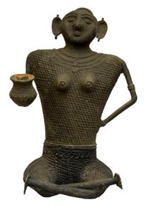 Kondh Bronzes, Woman with Pot, Bronze (lost wax casting)