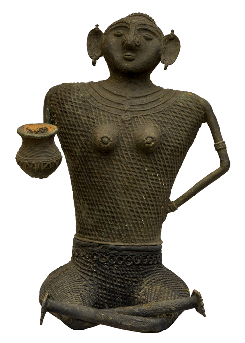 Kondh Bronzes, Woman with Pot, Bronze (lost wax casting)