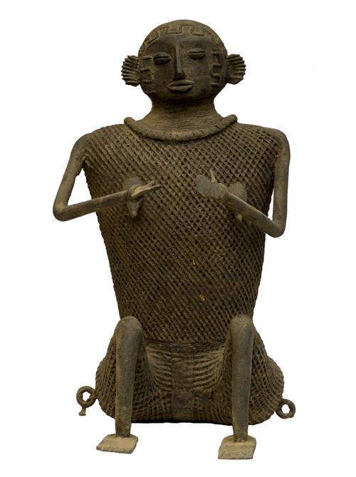 Kondh Bronzes, Seated Woman, Bronze (lost wax casting)