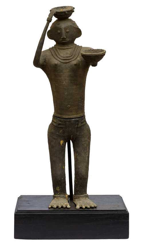 Kondh Bronzes, Woman with Baskets, Bronze (lost wax casting)