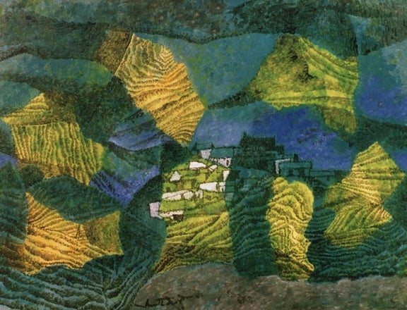 A.P. Santhanaraj,Acrylic on canvas, 29 x 38 inch