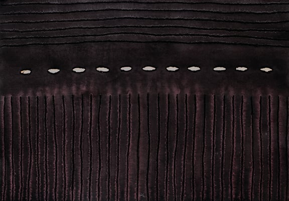 Untitled, 2000, Ink dyes and incision on paper, 27.5" x 39.5"