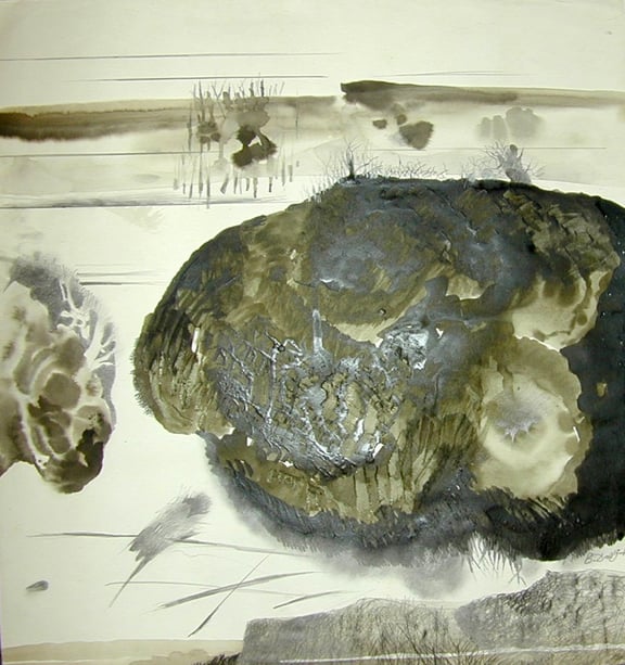 B D Gupta, Untitled, 1990, Watercolor on paper