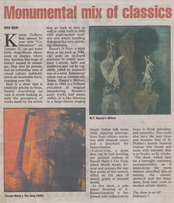 The Asian Age, 30 January 2007: Monumental Mix of Classics