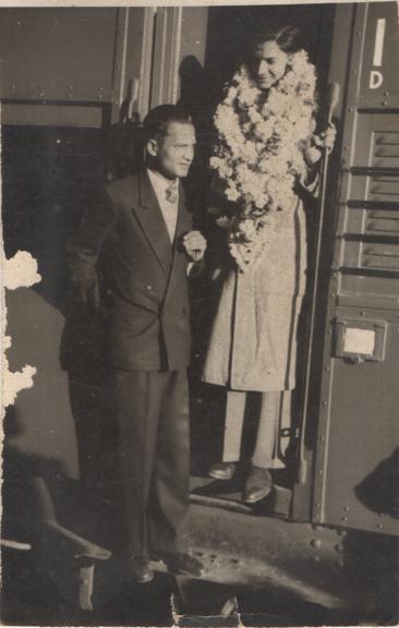 Ravi and Virendra in 1958, as Ravi departs India